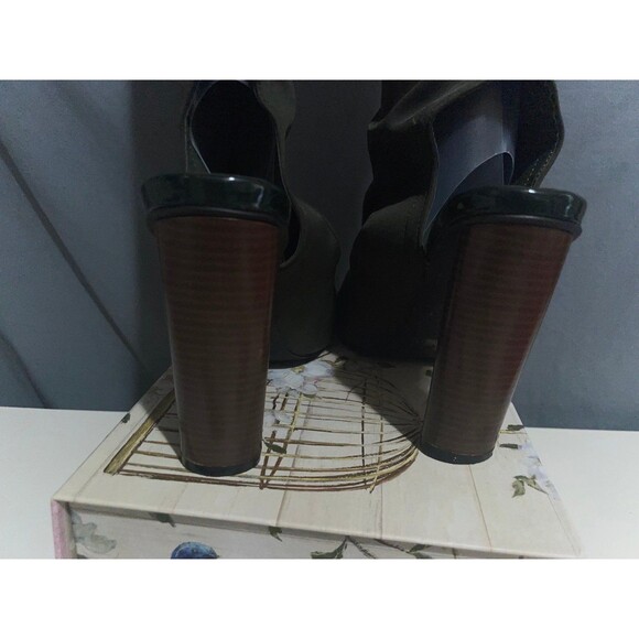 Cape Robbin GREEN 4.5"High Block Heel Open Toe thigh high Boots WOMEN Size 9 - Picture 3 of 7